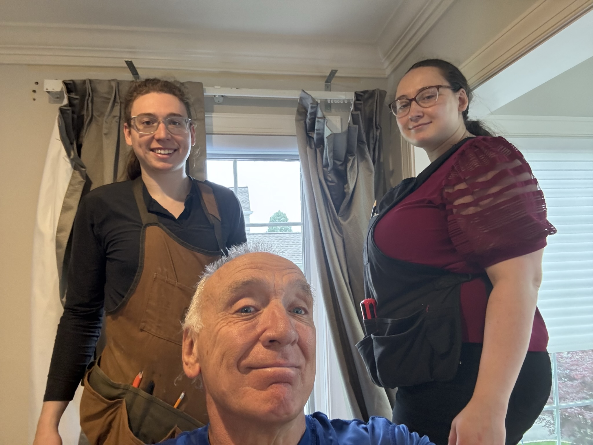 The Philly Blinds team — Michael, Justin and Sarah — on the job