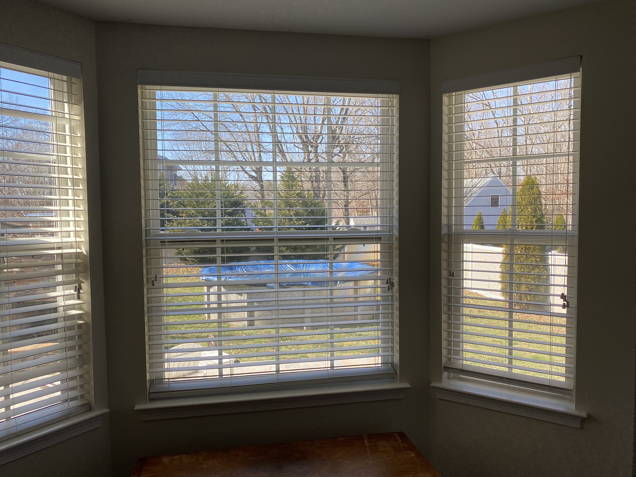 Norman SmartPrivacy faux wood blinds