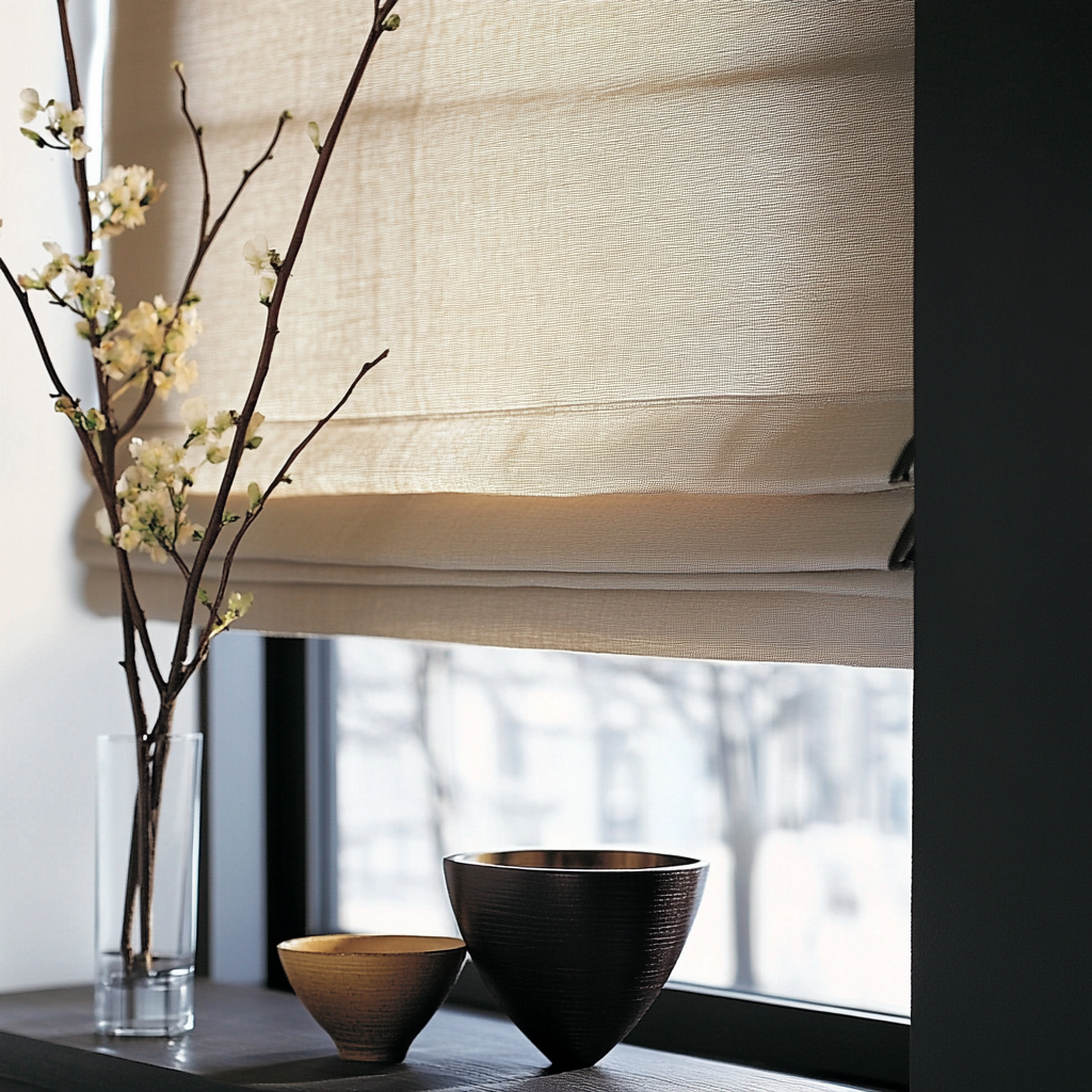 Custom roman shades